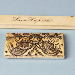 Two Scrimshaw and Carved Ivory Toothpick Boxes, circa 1860