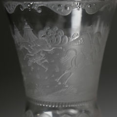 Two German Engraved Glass Goblets