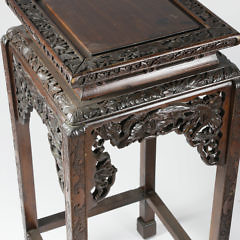 Two Chinese Carved Teakwood Stands, 19th Century