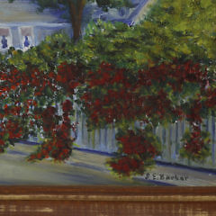 James Francis Barker Oil on Masonite “Hillers Lane, Nantucket, Mass.”