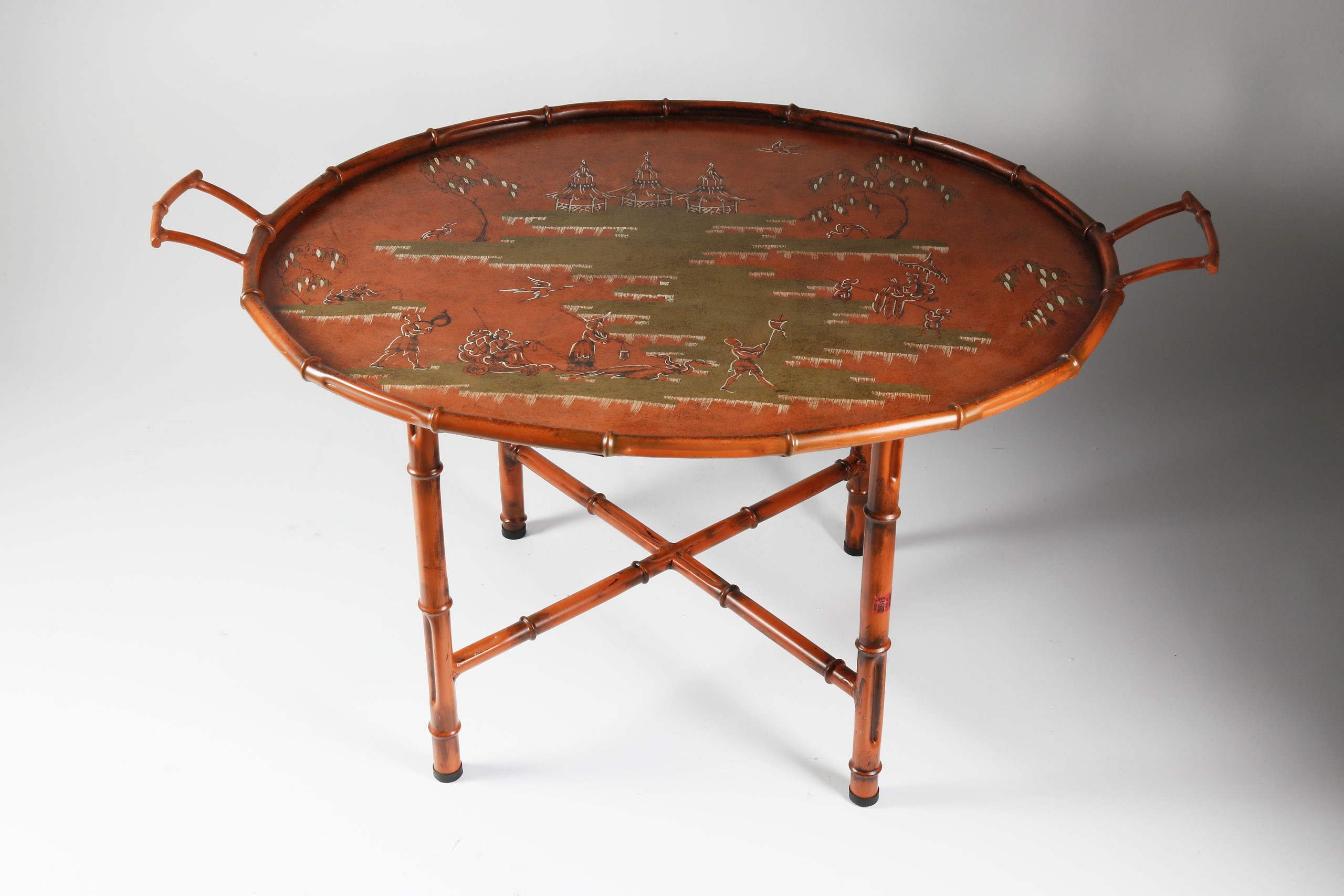 Contemporary Italian Metal Tray Top Cocktail Table Contemporary