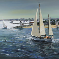 Kerry Hallam Acrylic on Canvas “Rounding Brant Point Nantucket, 1981”