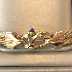 14k Yellow Gold Guy Beard Custom Designed Nautical Form Twisted Double Cable Bracelet