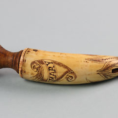 Whaler Made Scrimshaw Seamstress Pattern Marking Wheel, circa 1860