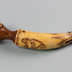 Whaler Made Scrimshaw Seamstress Pattern Marking Wheel, circa 1860