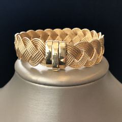 40-4419Guy Beard Braided 14k Gold Bracelet A IMG_2850