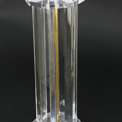 Pair of Mid-Century Lucite and Brass Column Lamps