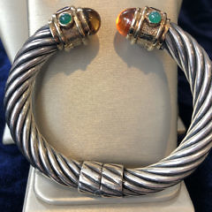 41-4419 David Yurman Cable Bracelet Emerald A IMG_2862