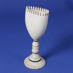 Whaler Made Sperm Whale Tooth Goblet, circa 1850