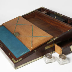 English Brass Bound Mahogany Traveling Desk Box, circa 1820