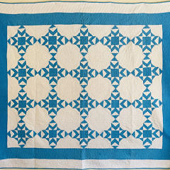 41124 Blue White Geometric Quilt A