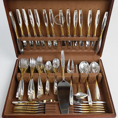 S. Kirk and Son Sterling Silver Flatware Service for 14 in the “Golden Selene” Pattern