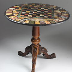 Italian Marble Specimen Tripod Game Table, mid 19th Century