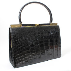 41186 Bellstone Black Alligator Purse A IMG_7549