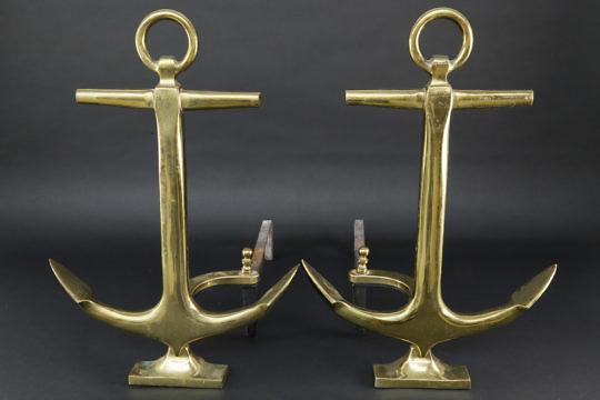 41193 Pair Brass Anchor Andirons A_MG_8349