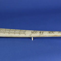 Inuit Scrimshaw Walrus Tusk Cribbage Board