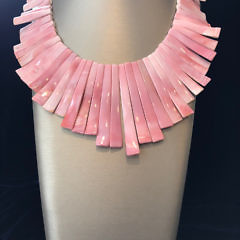 Pink Queen Conch Shell Bib Necklace