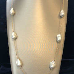 41303 14k Gold Baroque Pearl Necklace A IMG_2984