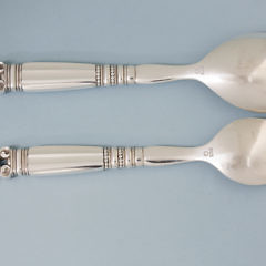 Pair of Georg Jensen Denmark Sterling Silver Fork and Spoon