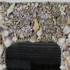 Outstanding One of a Kind Seashell Collage Framed Mirror