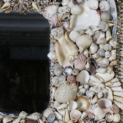 Outstanding One of a Kind Seashell Collage Framed Mirror