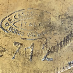 Pair of Signed Italian Cut and Engraved Candle Sconces