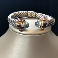 42-4419 David Yurman Cable Bracelet Aqua Marine A IMG_2858