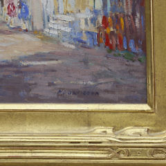 Homer Gordon Davisson Oil on Artist Board “Harbor Street Scene”