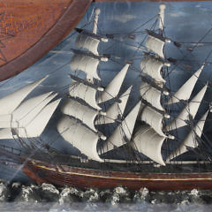 Folk Art Ship Shadowbox, circa 1950s