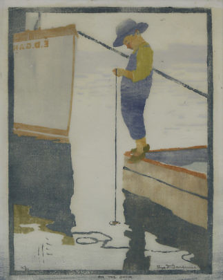 7-4850 Eliza Gardner Woodcut One the Dock B_MG_8483