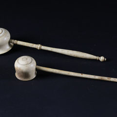 Two Whaler Made Whalebone Ladles, circa 1840-1850