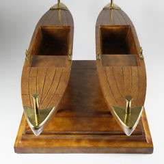 Maitland Smith Double Dory Glass Top Cocktail Table