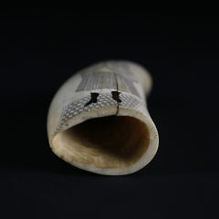 Whaler Scrimshaw Sperm Whale Tooth, circa 1850