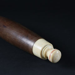 Whaler Made Whale Ivory and Wood Rolling Pin, circa 1850