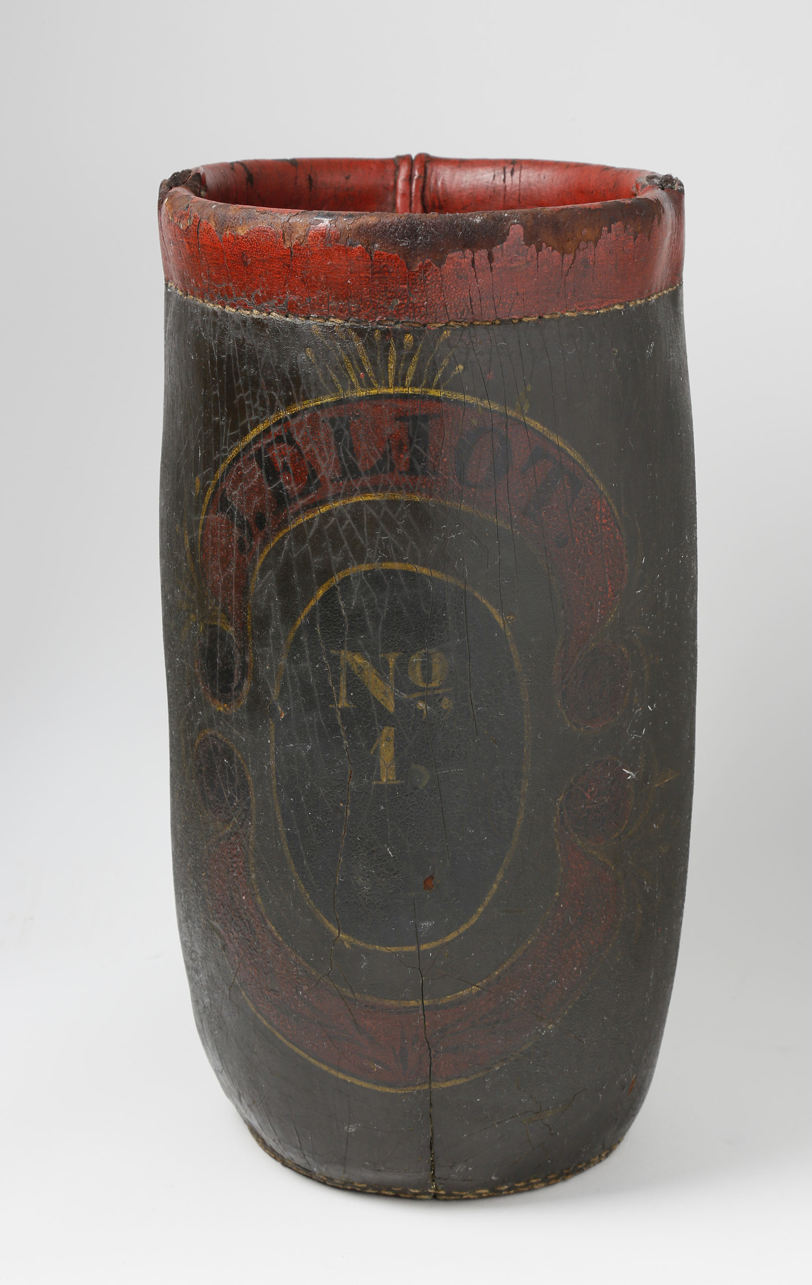 Boston Decorated Leather Fire Bucket Boston Decorated Leather Fire