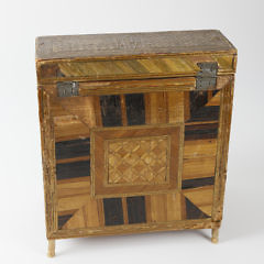 French Prisoner-of-War Straw Work Cylinder Desk, circa 1800