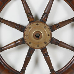 Oak Ship’s Wheel with Brass Center