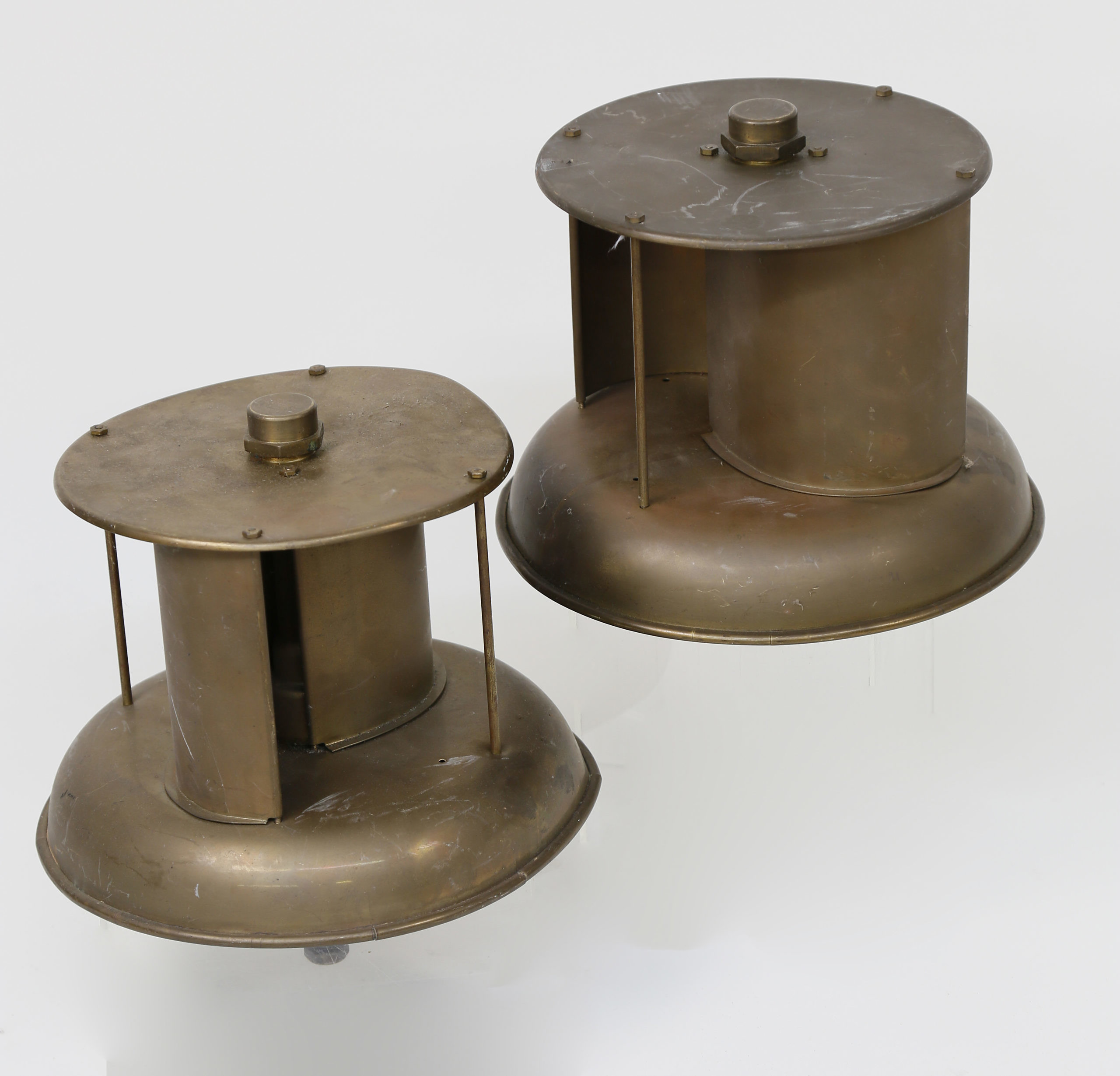 Pair Of Vintage Brass Rotating Yacht Deck Air Vents Pair of Vintage
