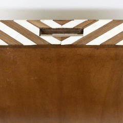 Contemporary Bone Mango Wood Geometric Inlaid Serving Tray