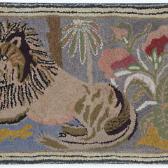 Large Folk Art American Hooked Rug, 19th Century