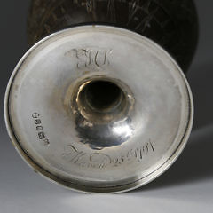 Silver and Scrimshaw Coconut Goblet, circa 1792-93