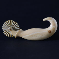 Whaleman Made, “Mother’s Helper” Whale Ivory Pie Crimper, circa 1850