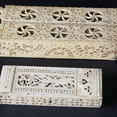 Two Prisoner-Of-War Carved Bone Game Boxes, circa 1810