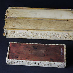 Two Prisoner-Of-War Carved Bone Game Boxes, circa 1810