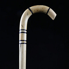 12-4854 Whale Ivory Cane with Baleen Spacers A_9533