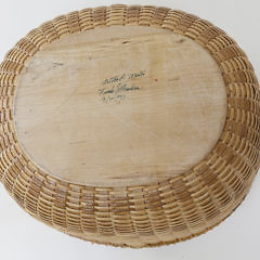 Large Arthur R. Martin and Frank Hawkins Oval Swing Handle Nantucket Basket dated 1992