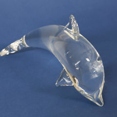 Steuben Clear Crystal Jumping Porpise