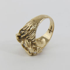 14k Yellow Gold and Diamond Lion’s Head Ring