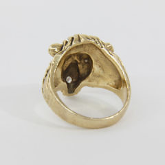 14k Yellow Gold and Diamond Lion’s Head Ring