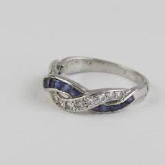 Lady’s Diamond and Sapphire Braided Ring